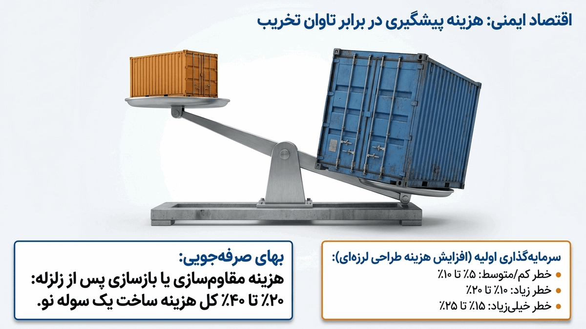 هزینه رعایت استانداردهای لرزه‌ای؛ چقدر باید هزینه کرد؟