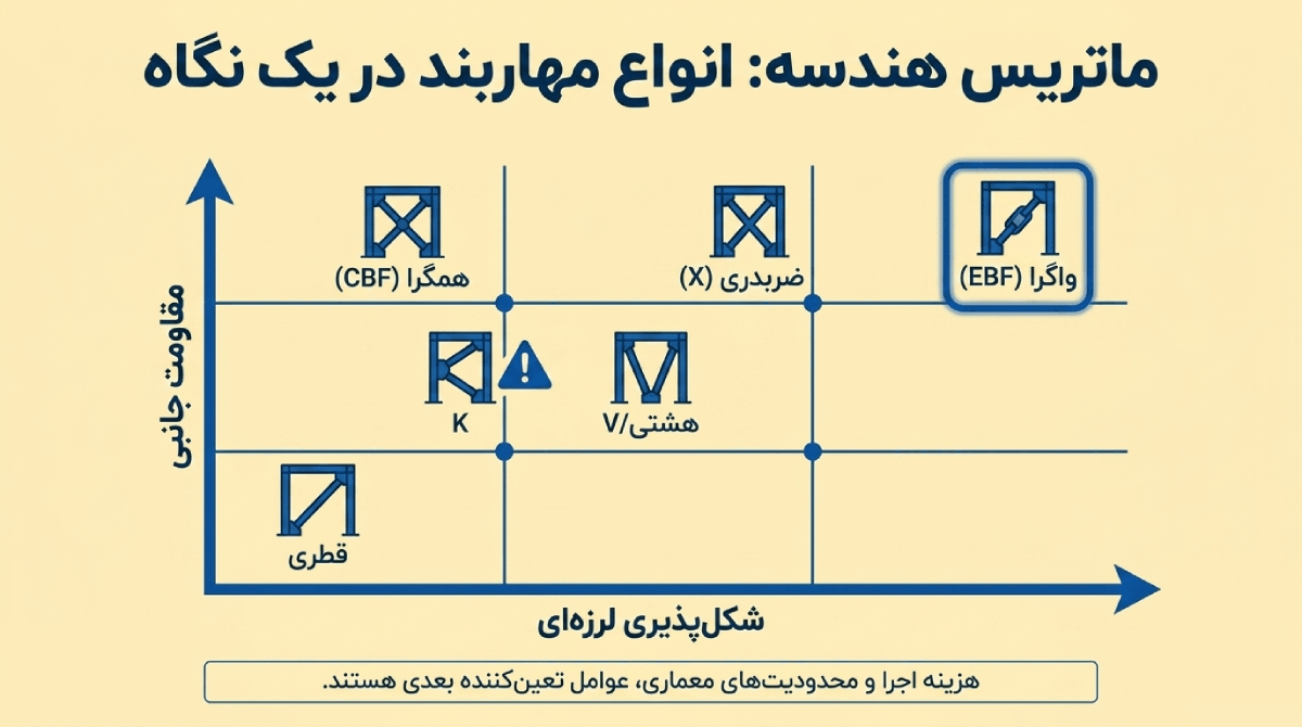 انواع مهاربند سوله بر اساس شکل هندسی